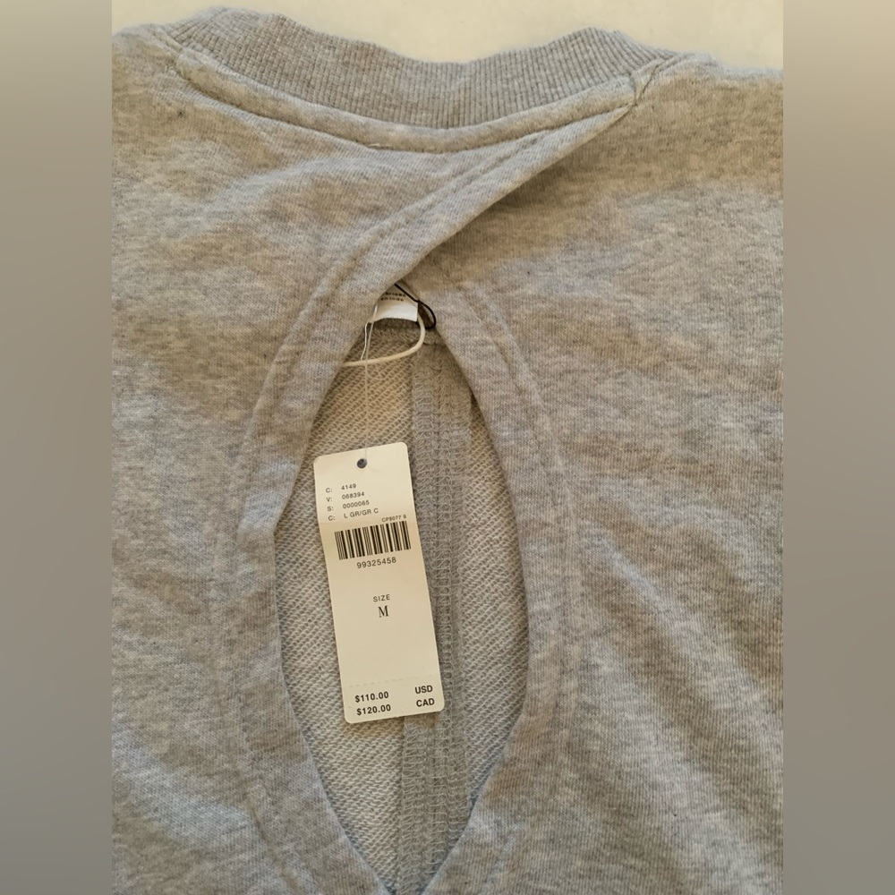 Women’s Cream and Light Gray Sleeveless Sweatshirt Dress - Picture 6 of 6
